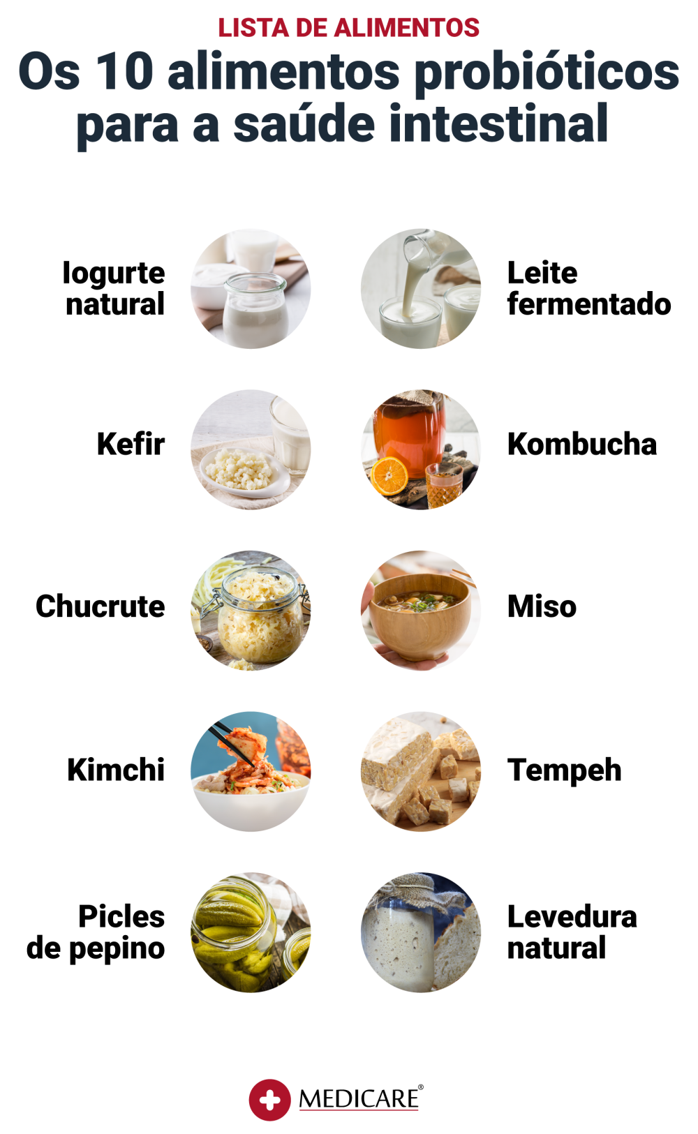 lista de alimentos probióticos