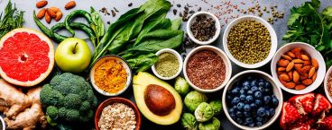 conjunto de alimentos saudáveis