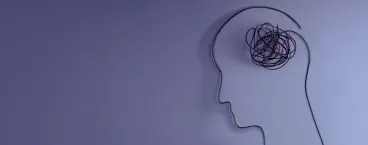 arte de uma cabeça com um fio enrodilhado