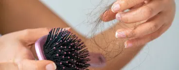 escova de cabelo com cabelos