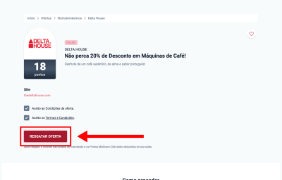 Delta House, passo 1: Resgatar oferta