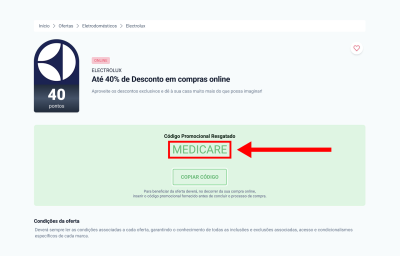 Electrolux, passo 2: Copie o código