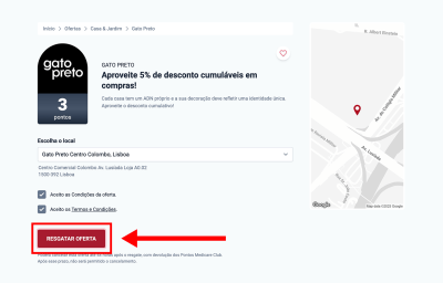 Gato Preto, passo 1: Resgatar oferta