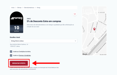 Smeg, passo 1: Resgatar oferta