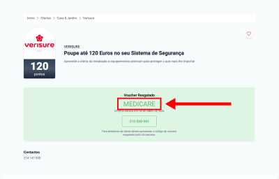 Verisure, passo 2: Guarde o código