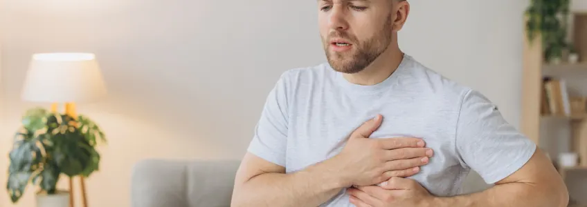 dor no peito com falta de ar