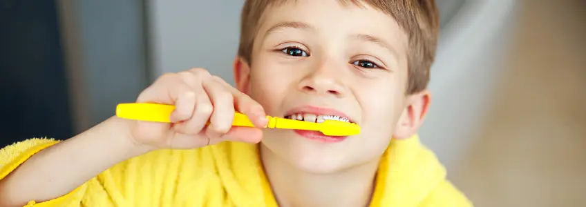 menino a lavar os dentes