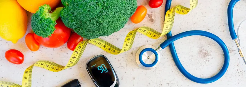conjunto de elementos alusivos à diabetes